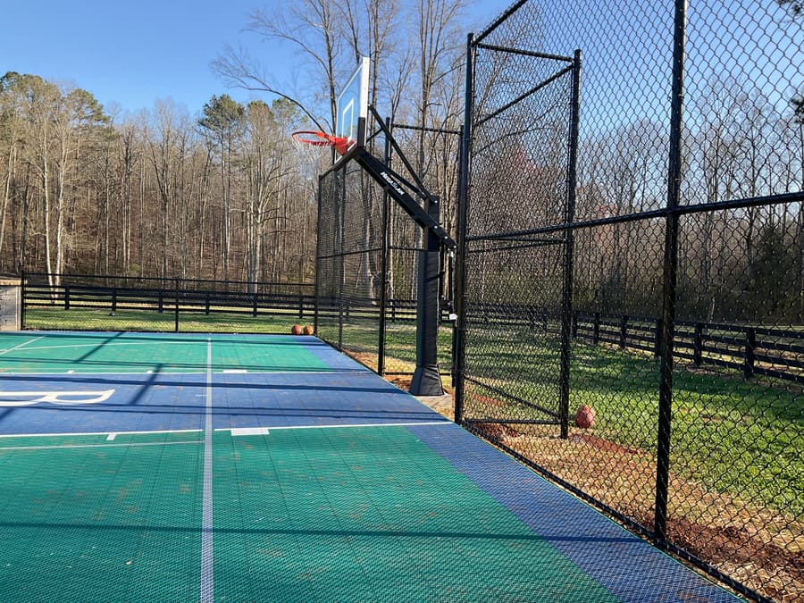 Basketball court tiles