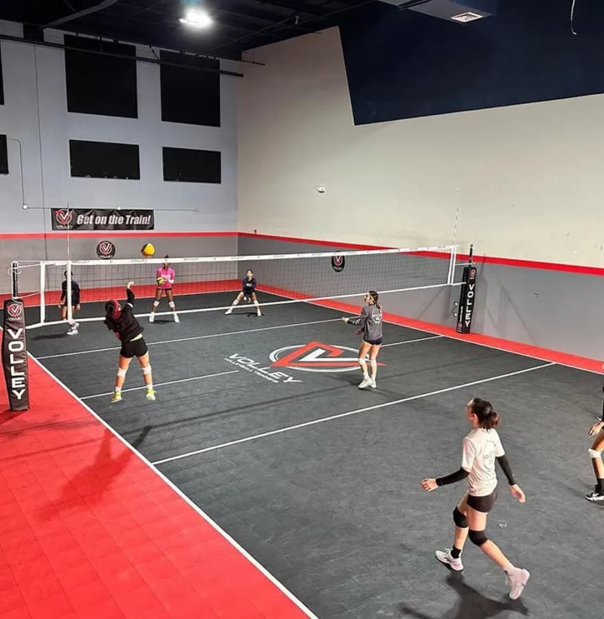 Volleyball court tiles