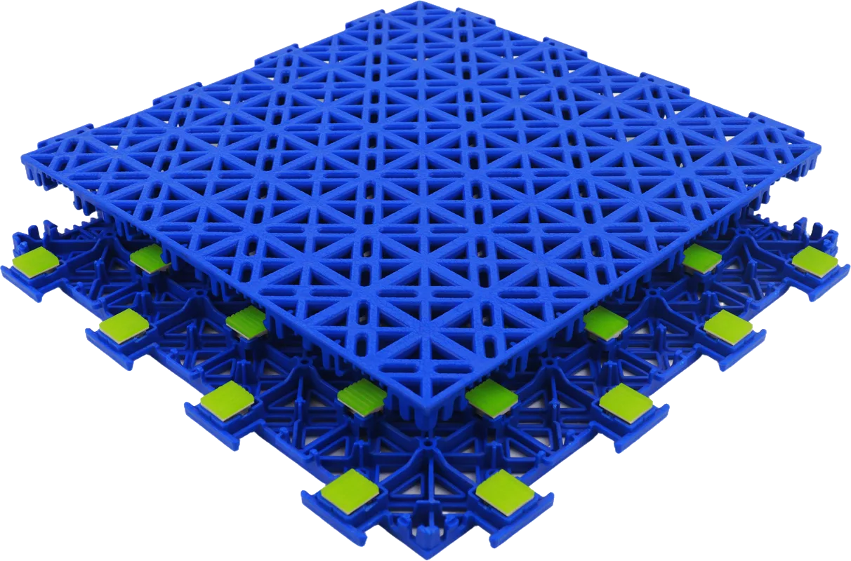 CORE tile system — top surface stacked on the shock-pad underside